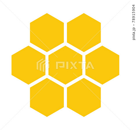 六角形_ハニカム構造_蜂の巣_ハニカム_巣_ハチの巣_黄色のイラスト素材 