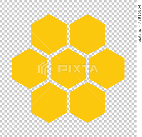 六角形_ハニカム構造_蜂の巣_ハニカム_巣_ハチの巣_黄色のイラスト素材 