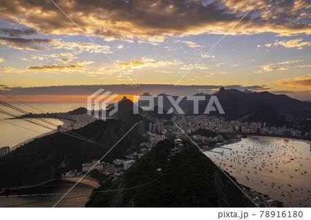 Beautiful panorama of Rio de Janeiro at twilight, Brazil. Sugarloaf Mountain 78916180