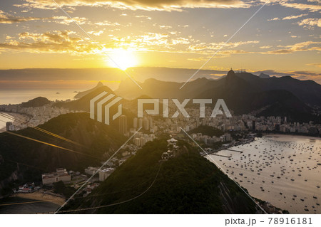 Beautiful panorama of Rio de Janeiro at twilight, Brazil. Sugarloaf Mountain 78916181