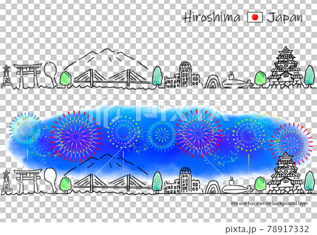 廣島市容和煙花簡筆劃集 78917332