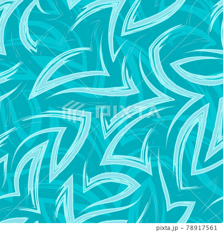 Vector seamless pattern of turquoise zigzags and corners. Vector seamless geometric pattern of abstract shapes from stripes and lines. Bright turquoise background marine motif for decoration of Vector seamless pattern of turquoise zigzags and corners. Vector seamless geometric pattern of abstract shapes from stripes and lines. Bright turquoise background marine motif for decoration of 78917561