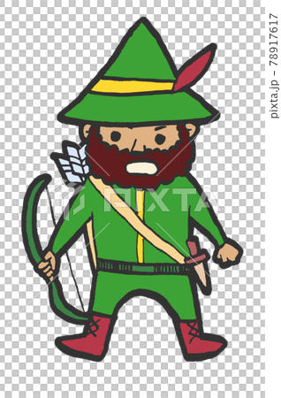 Illustration of a hunter who seems to appear in a fairy tale 78917617