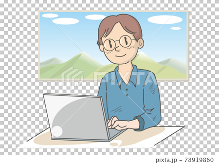 Worcation image-A man who works in telework 78919860