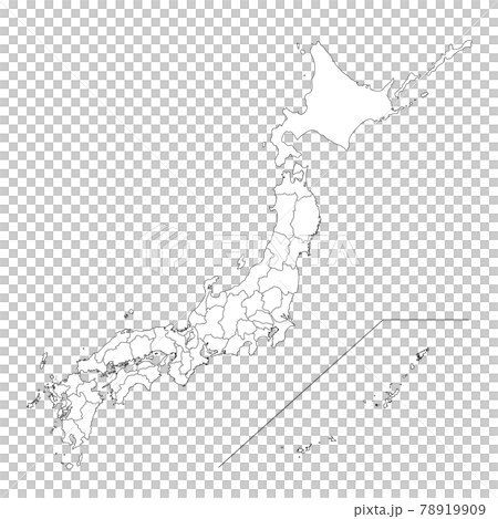 日本地図　白地図 78919909