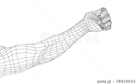 Male clenched his fist. Vector 78920033