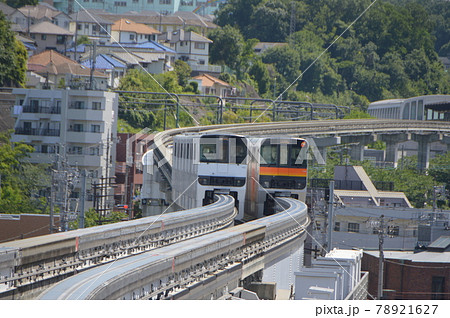 万願寺駅から高幡不動駅方面を眺める(多摩都市モノレール線/東京都日野市) 万願寺駅から高幡不動駅方面を眺める(多摩都市モノレール線/東京都日野市) 78921627