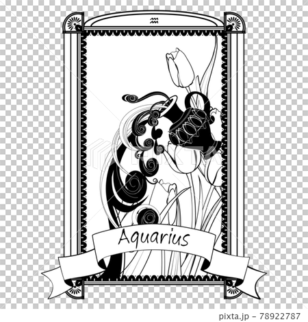 花和水瓶座的插圖 78922787