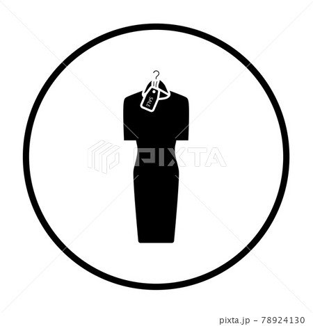 Dress On Hanger With Sale Iconのイラスト素材