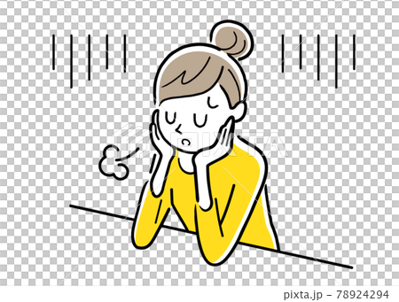 矢量插圖素材：嘆息和沮喪的女人 78924294