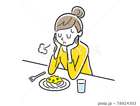 ベクターイラスト素材:食欲がない女性 ベクターイラスト素材:食欲がない女性 78924303