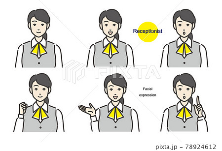 受付 事務員の女性のイラストカット ベクター アイコンのイラスト素材