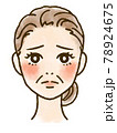 ほうれい線に悩む女性の顔イラスト 78924675