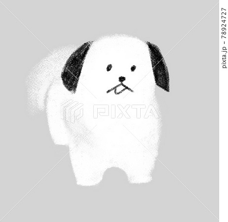 ふわふわした犬のイラストのイラスト素材
