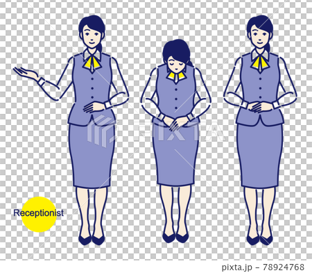 Receptionist/clerk female illustration cut guide vector 78924768