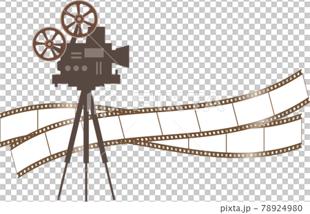 映写機とフィルムのイメージイラスト 78924980