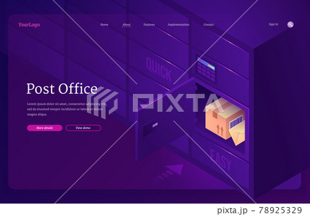 Post office isometric landing, mail parcel locker Post office isometric landing, mail parcel locker 78925329