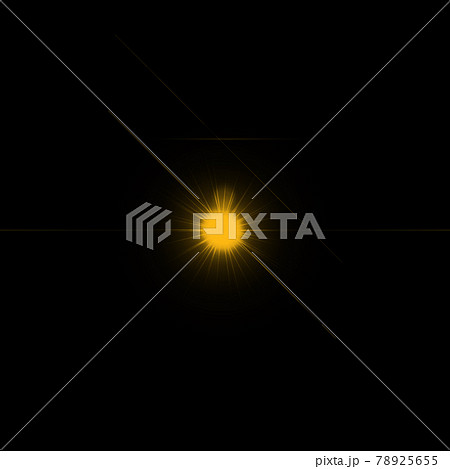 Overlay, flare light transition, effects sunlight, lens flare, light leaks. High-quality stock image of warm sun rays light effects, overlays or golden flare isolated on black background for design 78925655