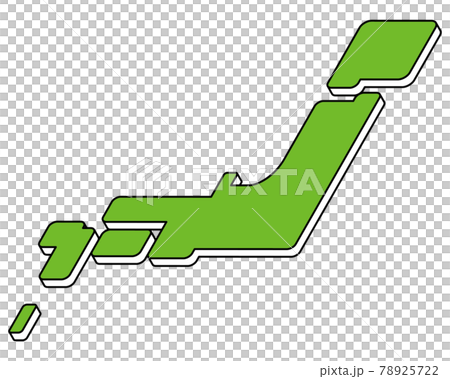Deformed Japanese map isometric line drawing 78925722