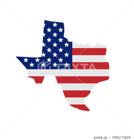 Vector flat Texas state silhouette with USA flag 78927909