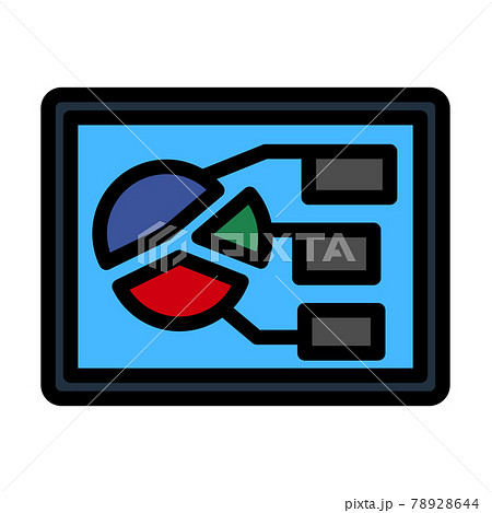 Tablet With Analytics Diagram Icon 78928644