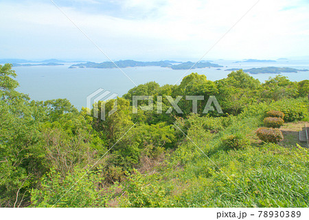 初夏の幻虹台から見た笠岡諸島と瀬戸内海 岡山県笠岡市 初夏の幻虹台から見た笠岡諸島と瀬戸内海 岡山県笠岡市 78930389