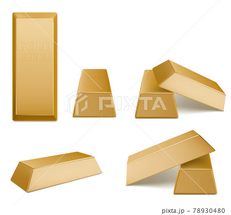 Gold bars, vector golden bricks, precious metal Gold bars, vector golden bricks, precious metal 78930480