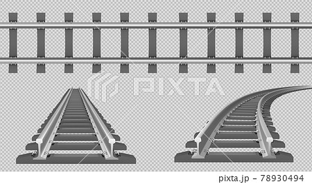 Vector rails, straight and turn railway 78930494
