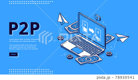 P2p isometric landing page, peer-to-peer lending P2p isometric landing page, peer-to-peer lending 78930541