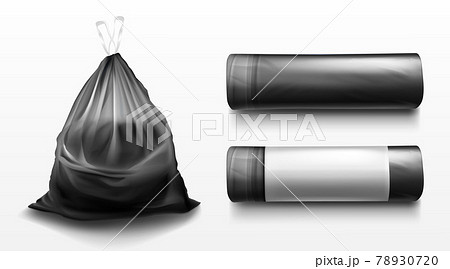 Black plastic bag for trash, garbage and rubbish Black plastic bag for trash, garbage and rubbish 78930720