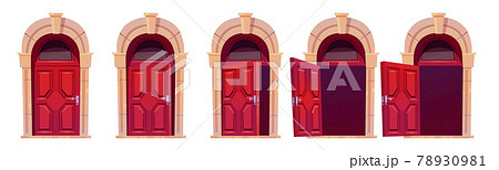 Cartoon Door Opening Motion Sequence Animationのイラスト素材 [78930981]   PIXTA