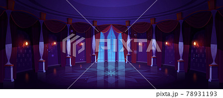 Castle ballroom, night empty palace hall interior 78931193
