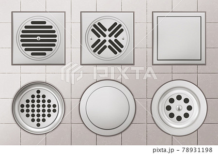 Shower drainage holes with stainless covers set Shower drainage holes with stainless covers set 78931198