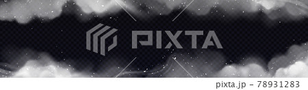 Smoke frame, horizontal border, white smog clouds Smoke frame, horizontal border, white smog clouds 78931283