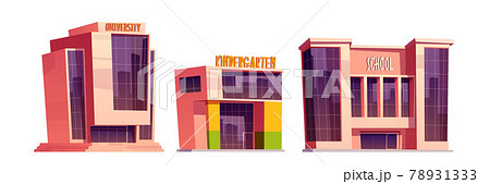 Buildings of school, kindergarten and university 78931333
