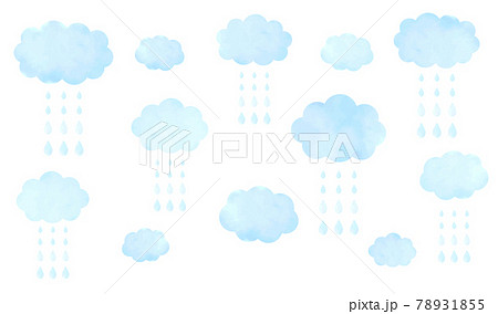 水彩で描いた雨雲 水彩で描いた雨雲 78931855