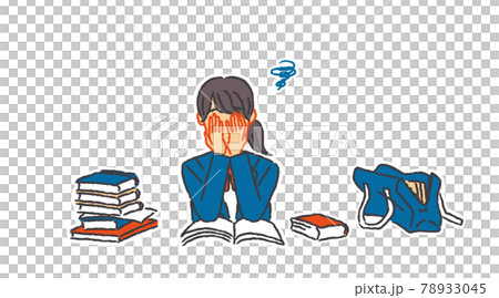 一個作業多、遮臉的女學生 78933045