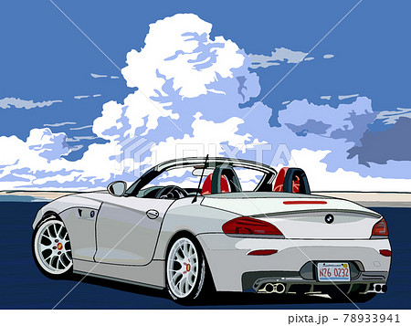 夏空ーオープンカーでドライブ 78933941