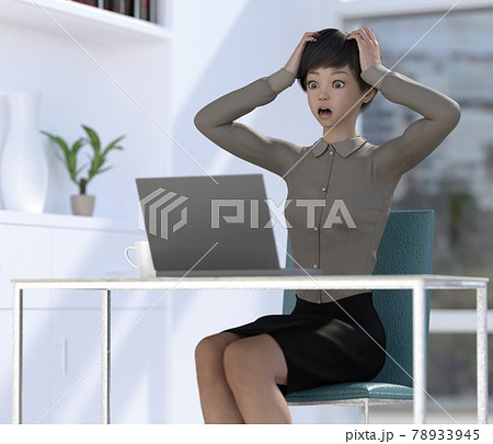 インターネットビジネス　失敗イメージ　perming 3DCGイラスト素材 78933945