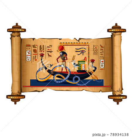 Ancient Egypt papyrus scroll cartoon vector 78934138