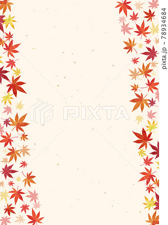 秋の背景素材 紅葉 もみじ 和紙背景 縦長 A3 比率 のイラスト素材