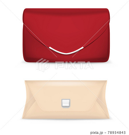 Realistic Detailed 3d Woman Classic Clutch Set. Vector Realistic Detailed 3d Woman Classic Clutch Set. Vector 78934843