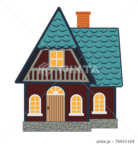 illustration of cool detailed red house icon isolated on white illustration of cool detailed red house icon isolated on white 78935168