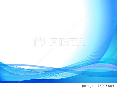 青色の波型ウェーブ幾何学模様背景フレーム 青色の波型ウェーブ幾何学模様背景フレーム 78935804