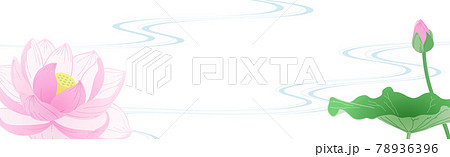 流水に蓮の花のバナーイラスト 78936396