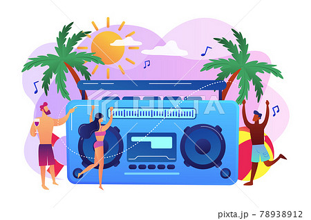Beach party concept vector illustration. Beach party concept vector illustration. 78938912