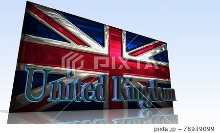 床に映るユニオンジャックとUnitedKingdomのテキスト1-3-1 78939099