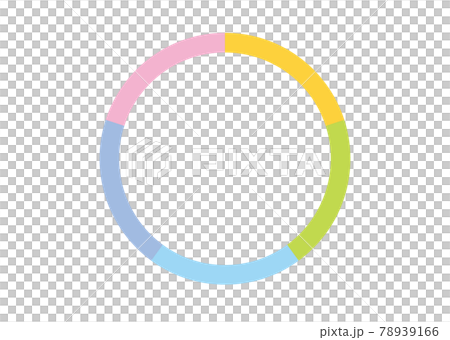 Circle evenly divided into 5 colors 78939166