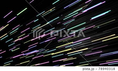 3d render. Neon glow background with sticks like light bulbs lighting in multicolor light. Black sticks. 78940318