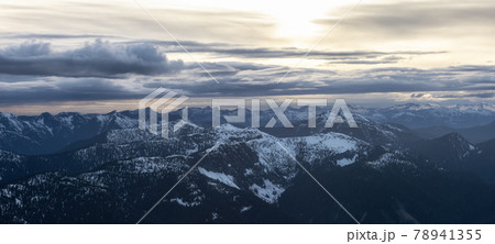 Aerial View from Airplane of Canadian Mountain Landscape Aerial View from Airplane of Canadian Mountain Landscape 78941355